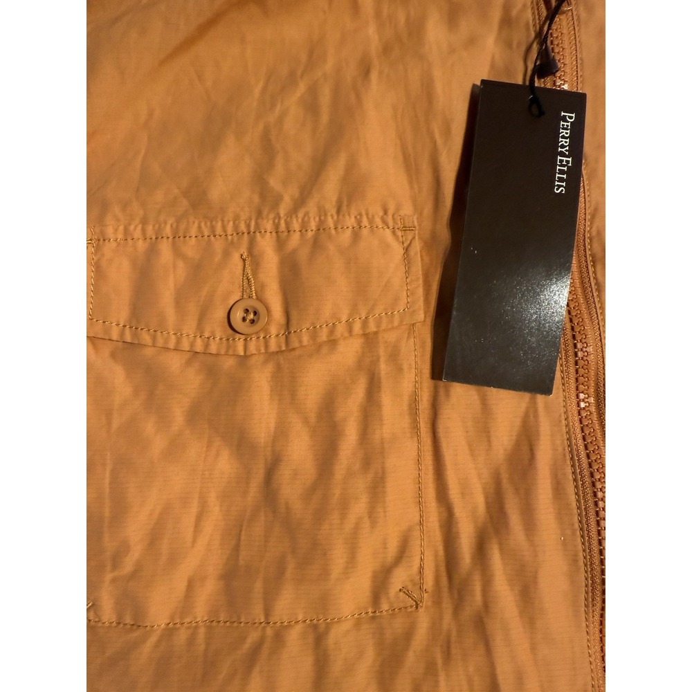 Perry Ellis Ripstop Jacket NWT Sunset Rendezvous Apricot Buff Metallic Blend XL - Picture 4 of 10